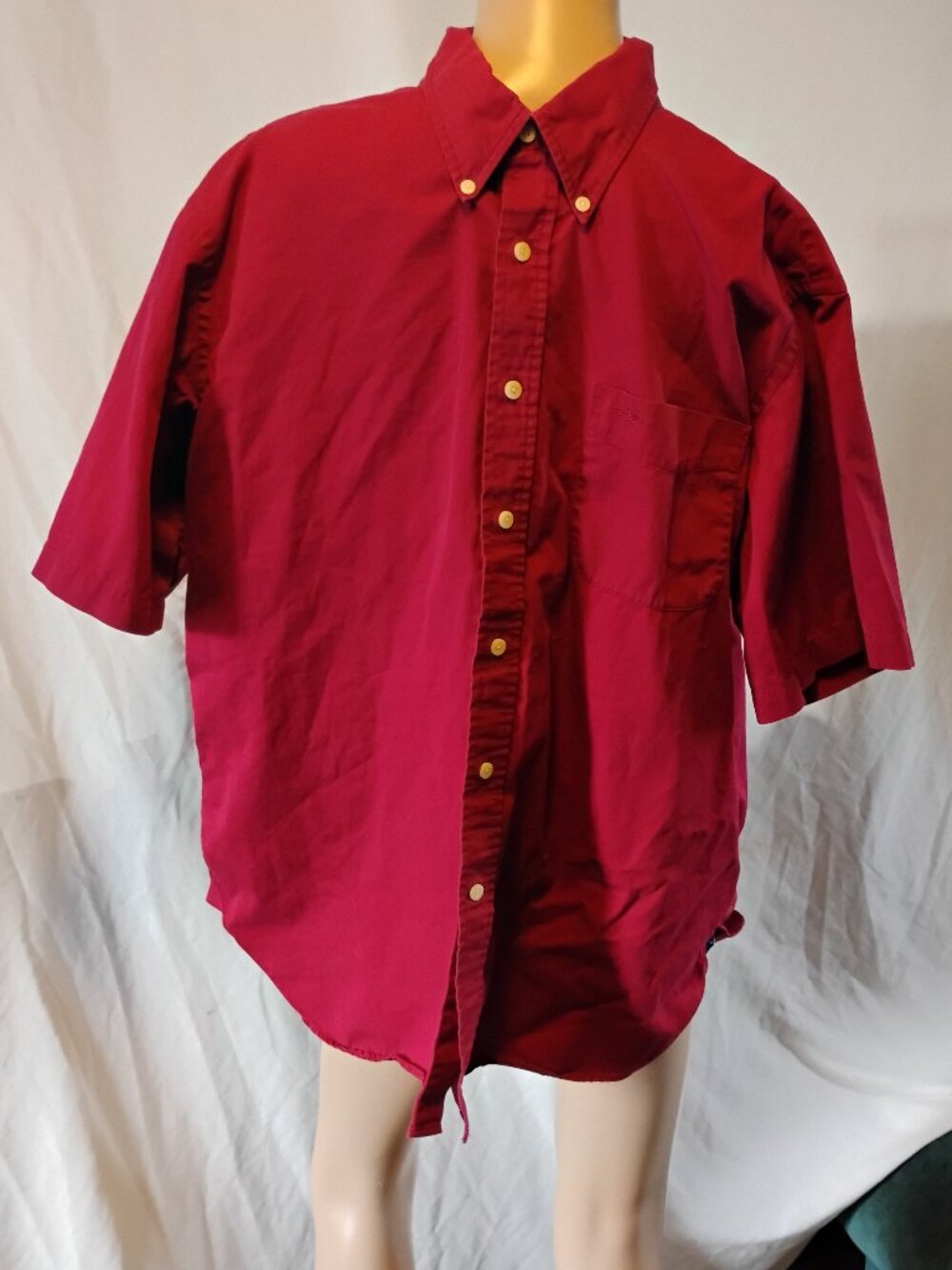 Dockers | Red Casual Dress Shirt | XL | Short Sleeve | Like New